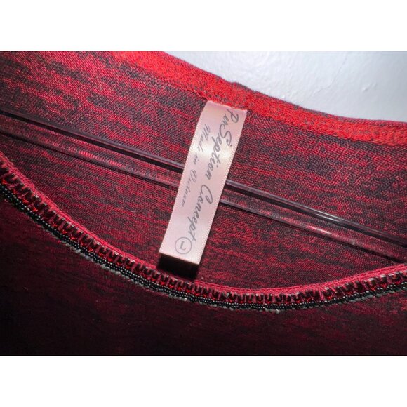 Passion Candy Red & Black‎ Top Large Goth Vamp Sexy Punk Rock Eighties Glamour - Picture 2 of 6